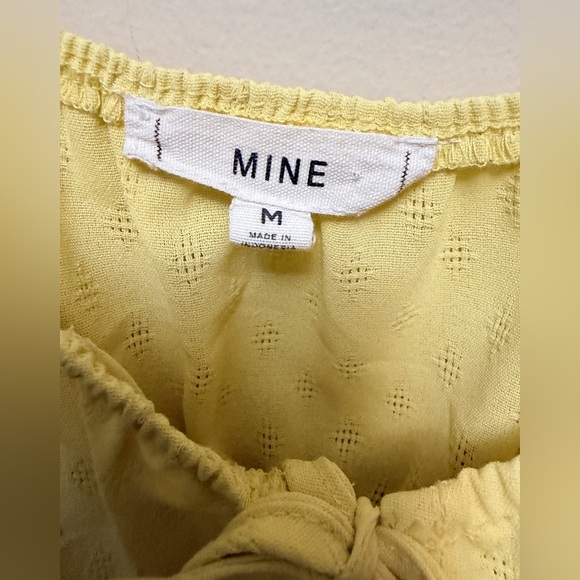 MINE Yellow Ruffle Strap Crop Top - Picture 2 of 5